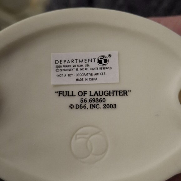 Department 56 "Full Of Laughter" Snowbaby & Snowman Figurine 2003 - Picture 4 of 4